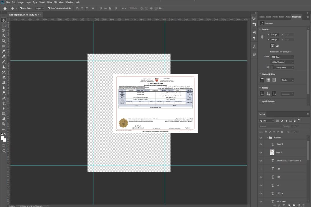 Modèle Word et PDF de certificat d'enregistrement commercial de Bahreïn template Modèle Word et PDF de certificat d'enregistrement commercial de Bahreïn template